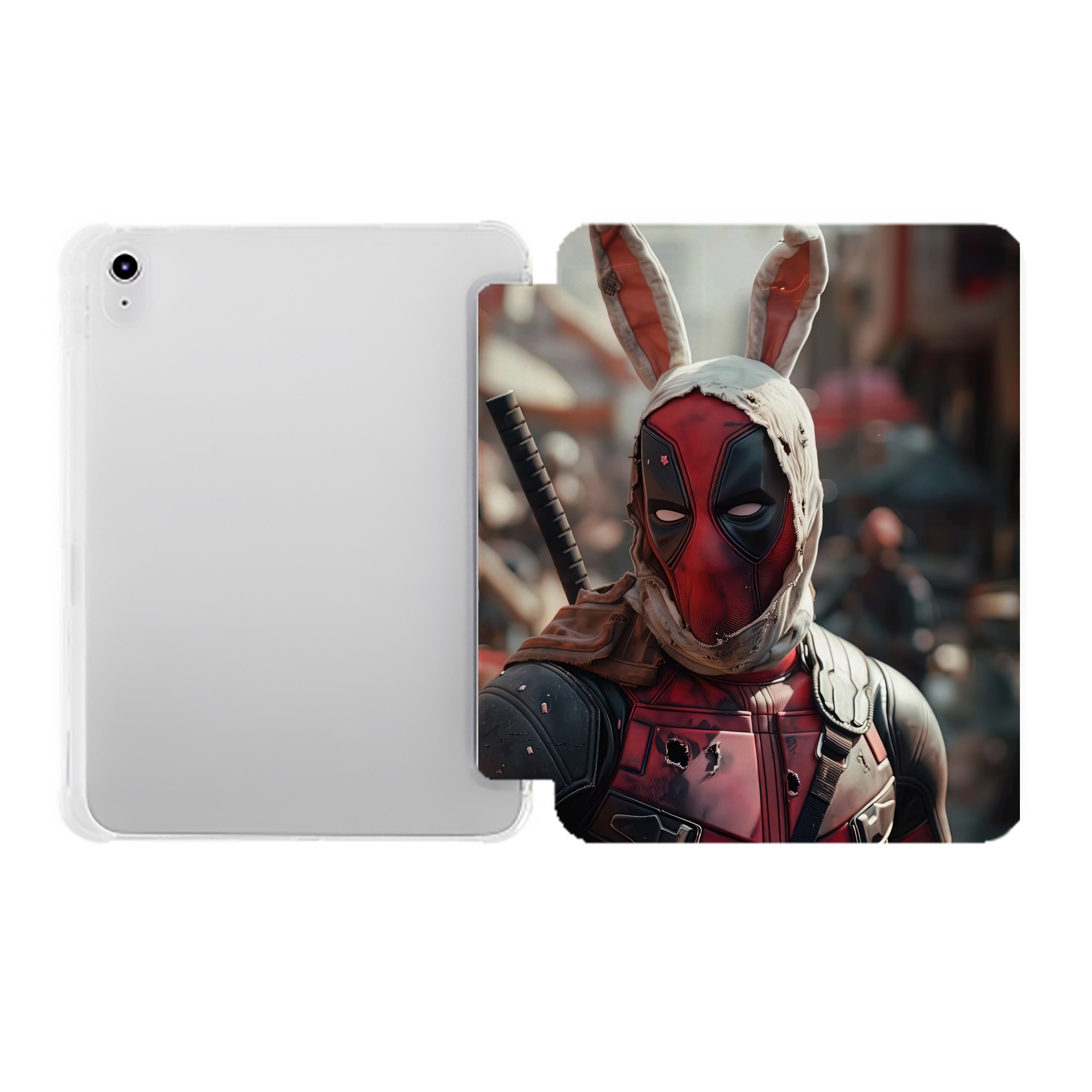 （画像用） Deadpool デッドプール IPad ケース ペン収納付き 三つ折りスタンド PUレザー×シリコン 対応機種9.5/10.5/10.9インチ